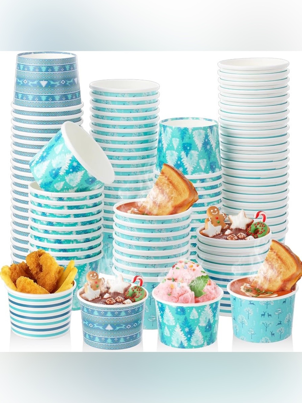 lemonroad 200 pcs winter treat snack dessert cups 9 oz disposable double coated